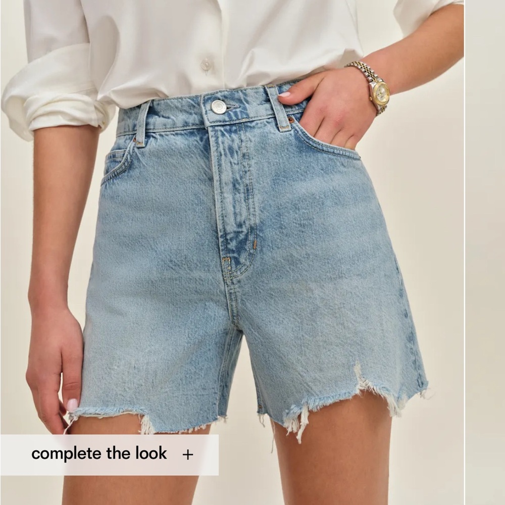 Reformation Sage High Rise 4” Jean Shorts